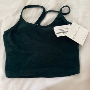 NWT green spacedye slim racerback cropped tank